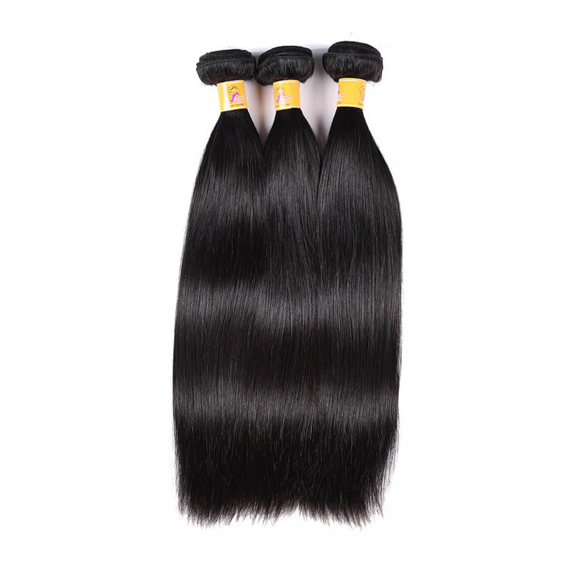 MarchQueen 13x4 Lace Frontal Closure With 3 Bundles Of Brazilian Straight Hair