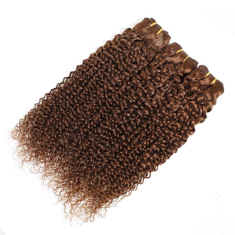 Indian Remy Hair Curly Hair Extensions 4 Bundles With Closure 4#