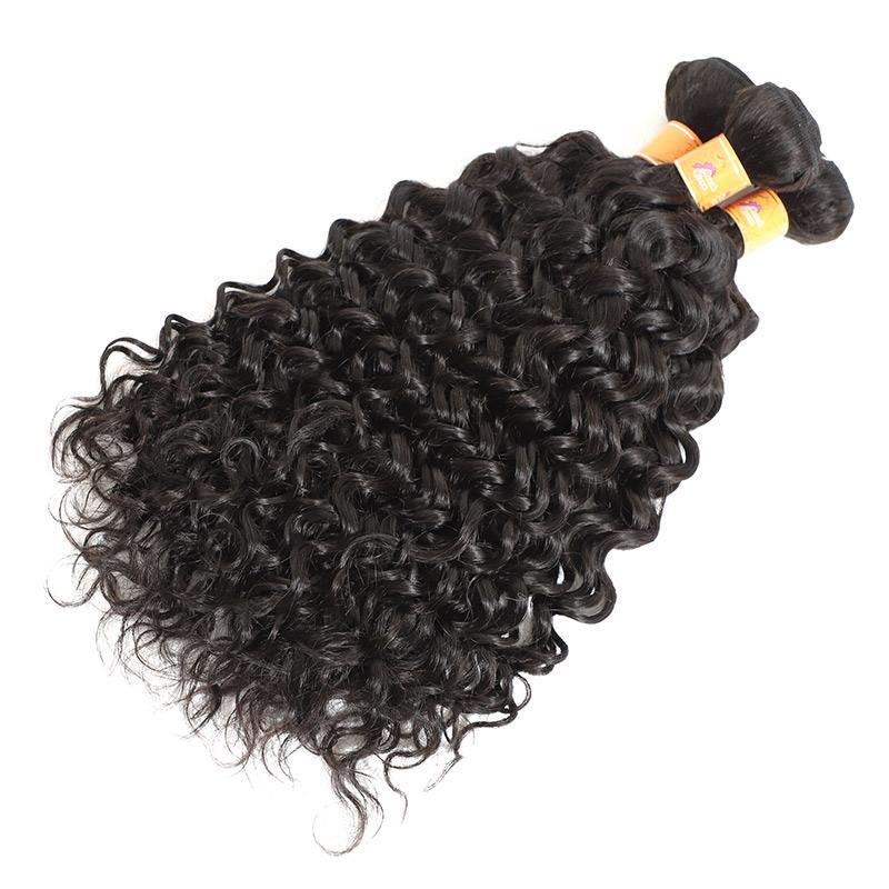 Jerry Curl 3 Bundles With Lace Frontal Closure