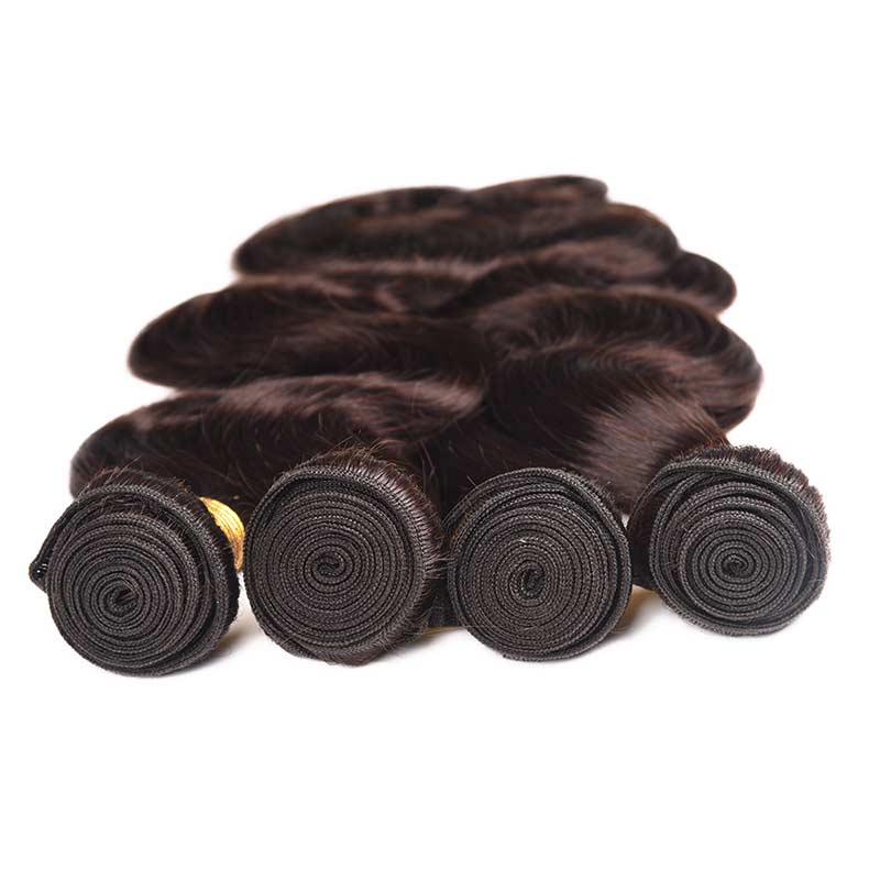 MarchQueen Body Wave Virgin Human Hair Weave 4 Bundles Brazilian Hair Color #2 Dark Brown Good Quality