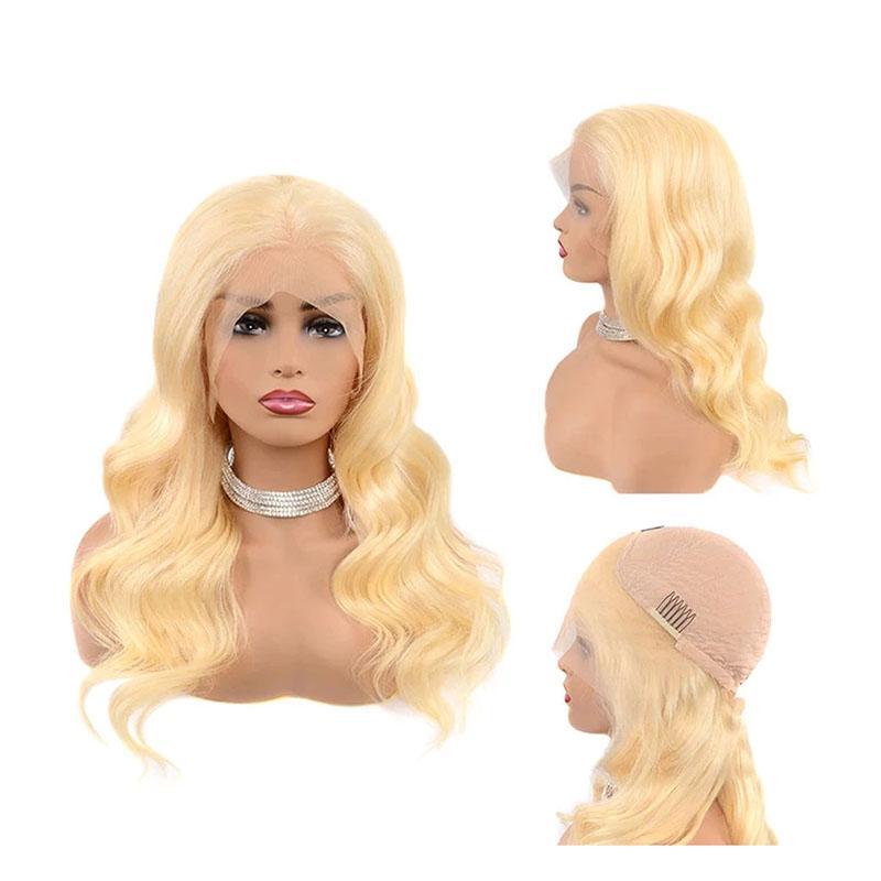 MarchQueen Human Hair Wigs #613 Blonde Body Wave 13x4 Inch Lace Frontal Wig 150% Density