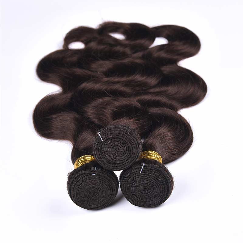Body Wave Color 2# Dark Brow 3 Bundles For Sew In