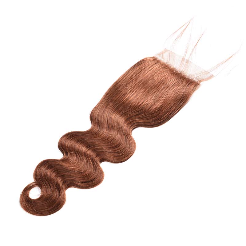 MarchQueen 30# Medium Brown Human Hair Weave 3 Bundles Body Wave Hair With Closure