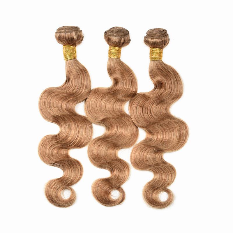 MarchQueen Peruvian Remy Hair Body Wave Human Hair Honey Blonde 27# Color Hair Weaving 3 Bundle Deals