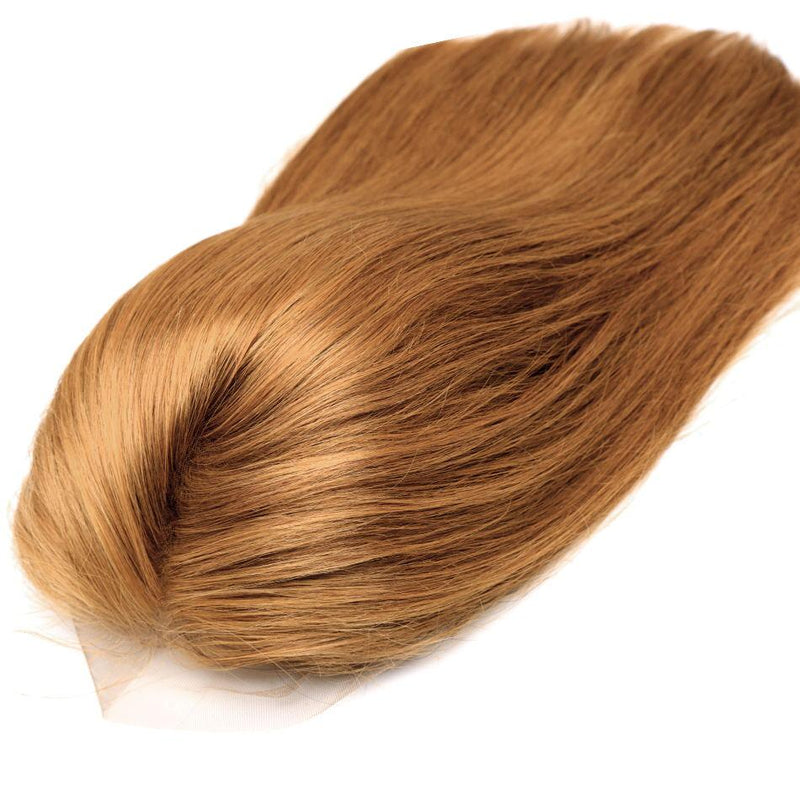 MarchQueen #27 Honey Blonde Colored Human Hair Wigs Bob Straight Lace Front Wigs With Undetectable Swiss Lace