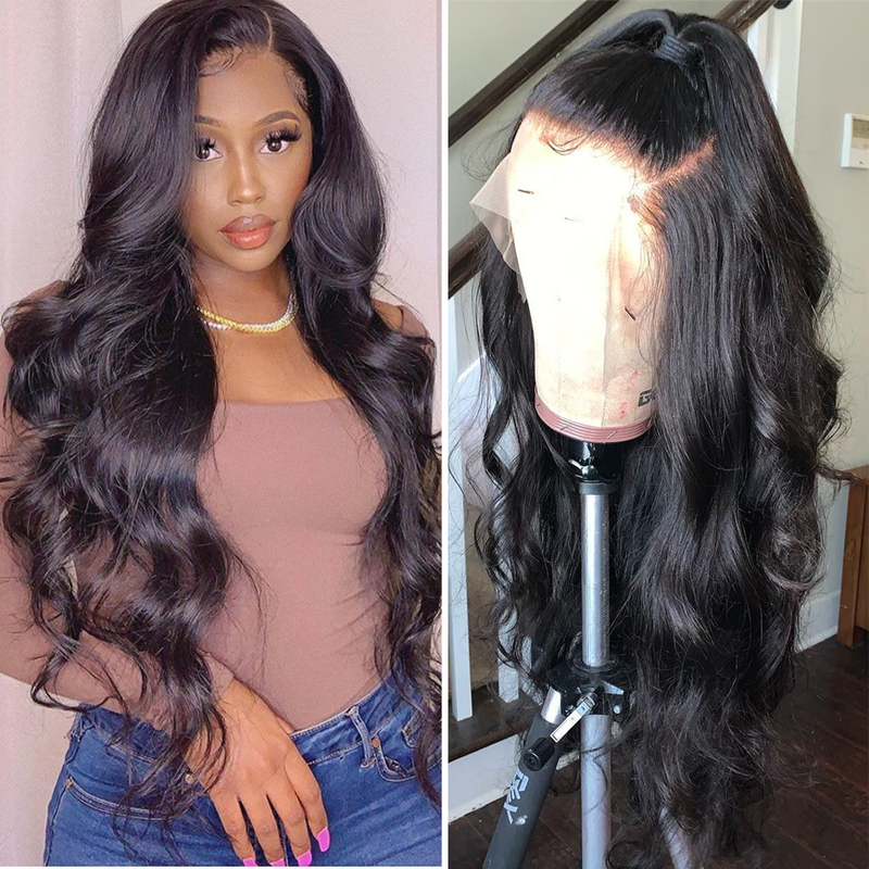 March Queen Undetectable Transparent Lace Virgin Hair 13x4 Lace Front Wigs 180% Density For Black Women