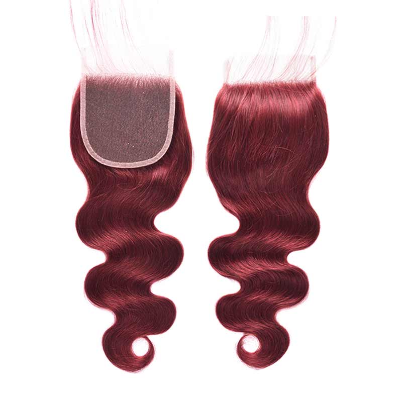 MarchQueen 33# Rich Copper Red Bundles Human Hair Body Wave 4 Bundles With Closure