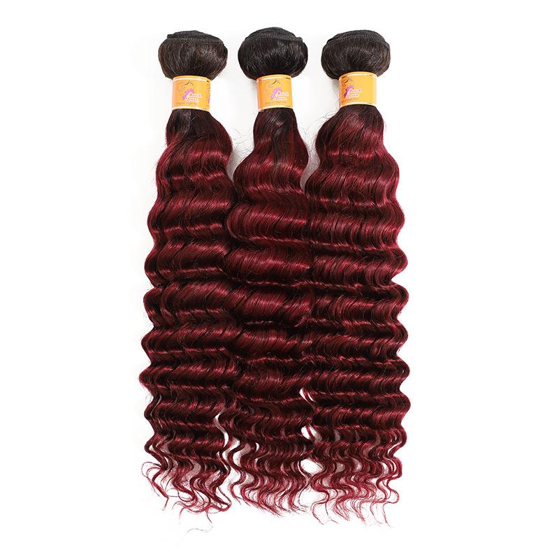 MarchQueen Peruvian Deep Wave Hair Affordable Virgin Hair 3 Bundles For Black Women Weave T1b 99J On Sale