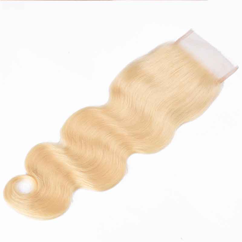 MarchQueen 613# Blonde Body Wave Hair 3 Bundles Deals With 4x4 Lace Closure
