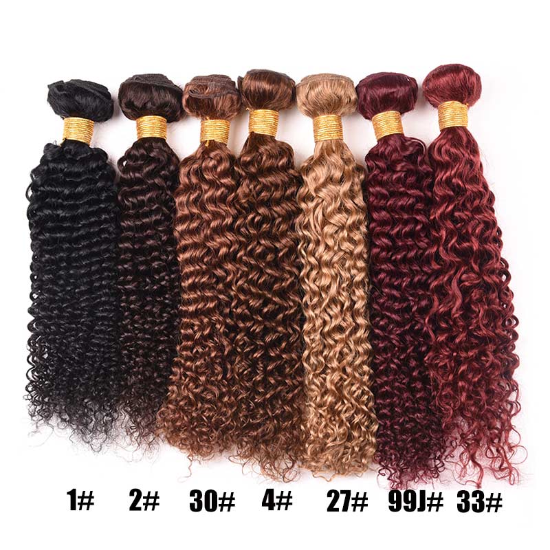 MarchQueen Peruvian Curly Weave Human Hair 3 Bundles Color Weave Cheap Remy Hair Extensions 7 Colors