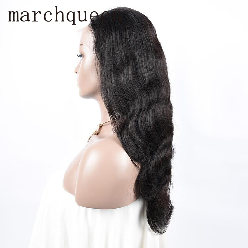 MarchQueen Glueless Full Lace Wigs Cheap Human Hair Skin Melt Transparent Lace Wig With Natural Hairline