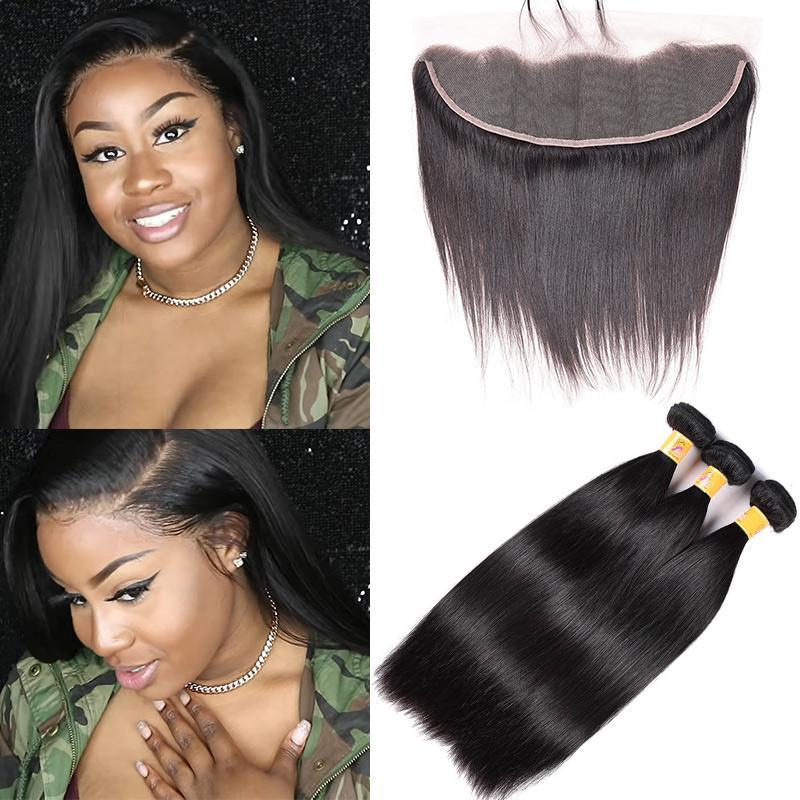 straight hair bundles with frontal