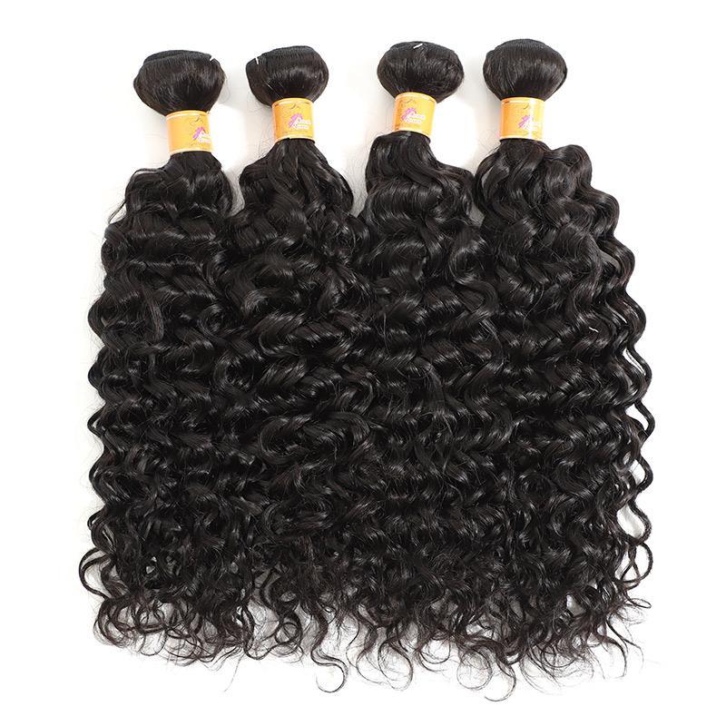 Peruvian 13X4 Frontal Lace Closure With Bundles Hair Extensions