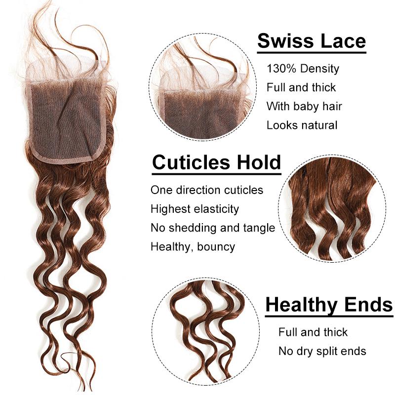 loose deep human hair bundles with closure