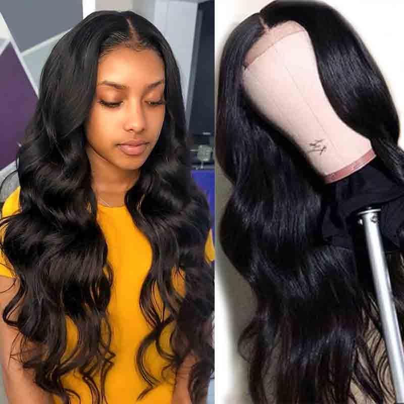 MarchQueen 4x4 Lace Closure Wigs Human Hair Body Wave Lace Front wigs Pre Plucked with Baby Hair 200% Density