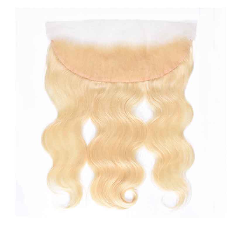 MarchQueen Platinum Blonde Hair 613# Body Wave Hair 4 Bundles With Ear To Ear Lace Frontal Closure