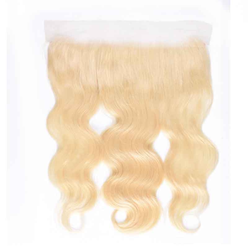 MarchQueen Platinum Blonde Hair 613# Body Wave Hair 4 Bundles With Ear To Ear Lace Frontal Closure