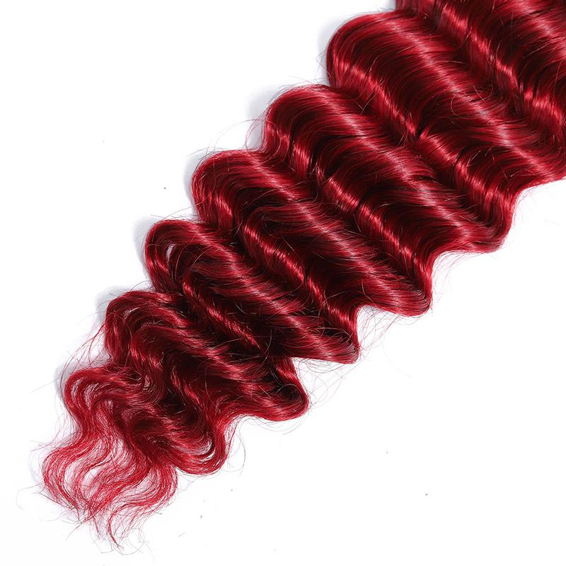 Cheap Deep Wave Bundles Real Brazilian Hair Afro Weave 1b/bug 4pcs