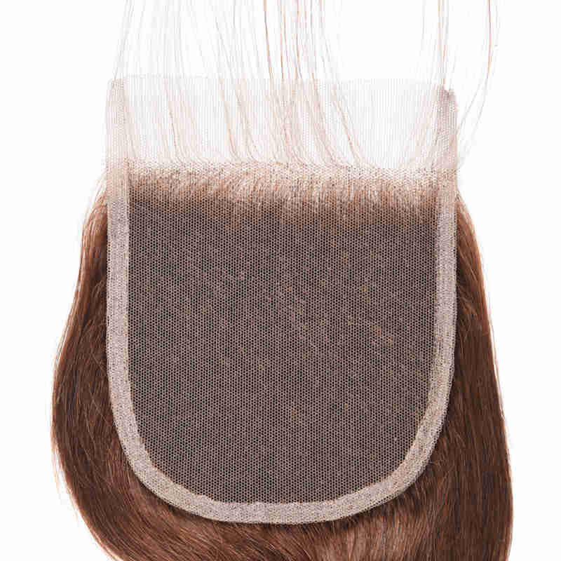 MarchQueen #4 Medium Brown Human Hair Weave 4 Bundles Body Wave With Closure