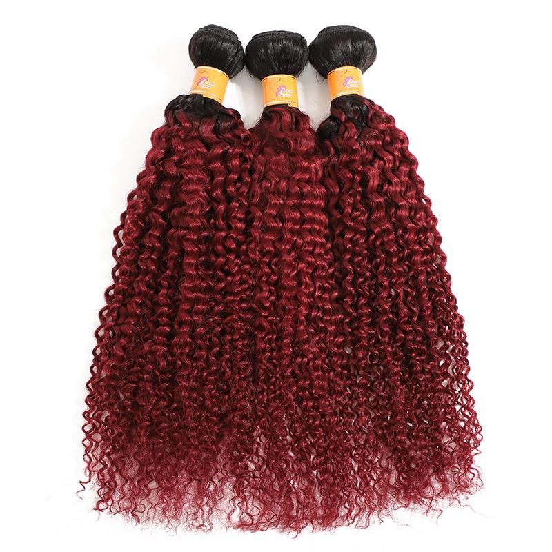 burgundy curly weave