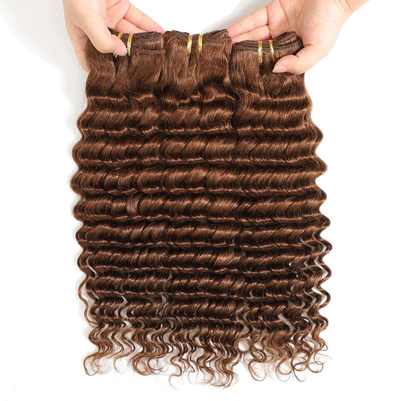 Deep Wave Human Hair Extensions Cheap Good Weave 4#