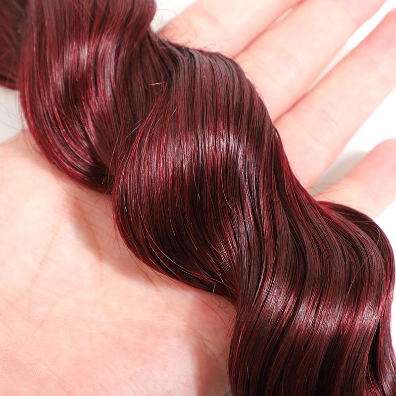 Loose Deep Human Hair 4pcs Sewing Hair Extensions Cheap Weave 1b/99j