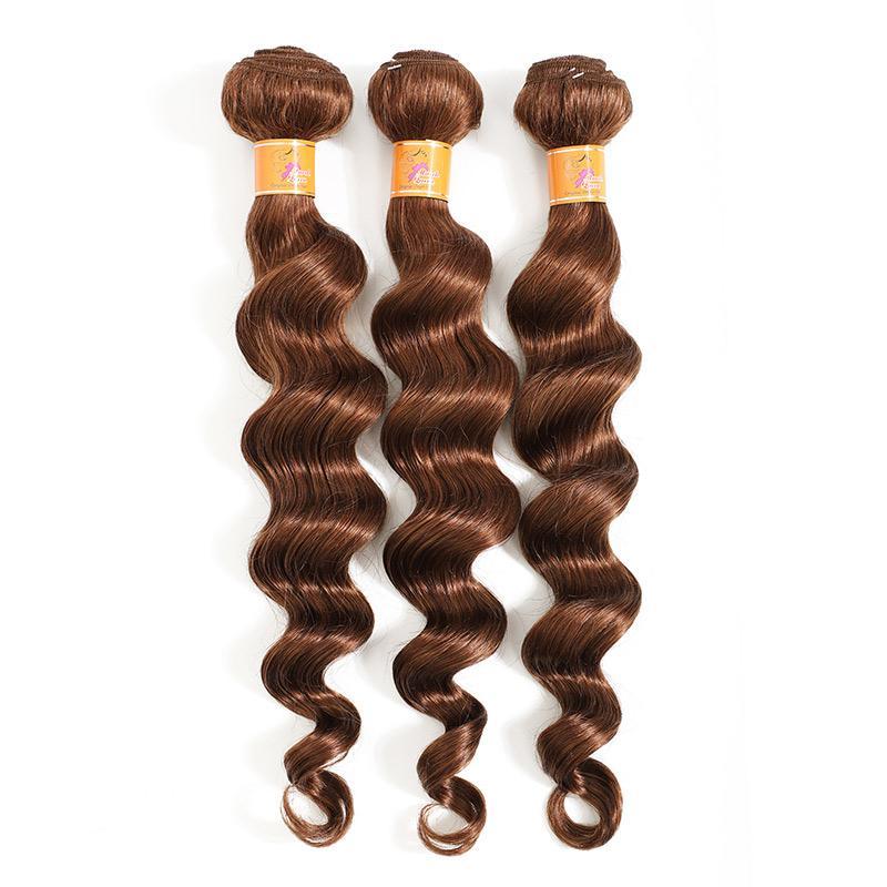 MarchQueen Loose Deep Wave Human Hair Weave goodRemy Hair 3 Bundles Beauty Supply Human Hair Good Price 4#
