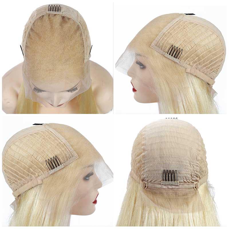 MarchQueen Blonde Human Hair Wig 13x4 Silky Straight Lace Frontal Wig 150% Density 613#