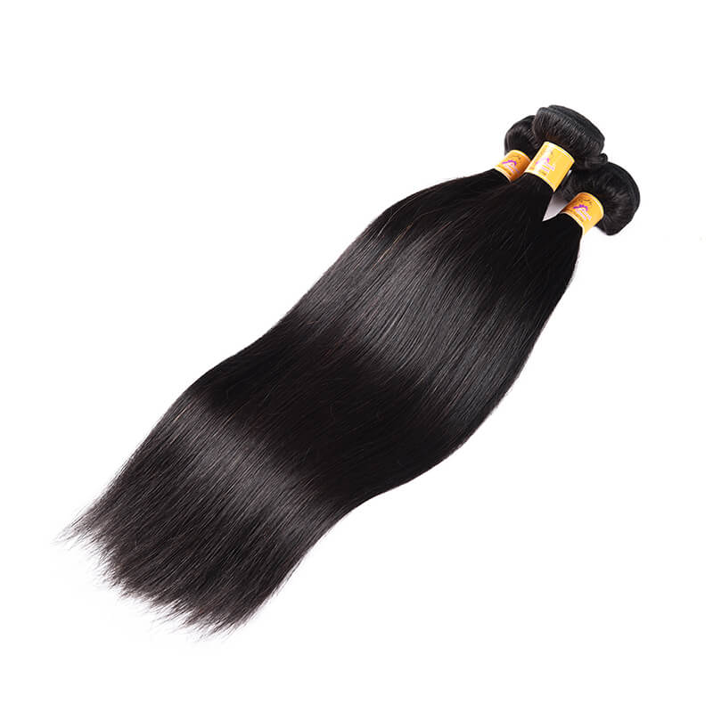 MarchQueen Raw Indian Hair Weave Straight Human Virgin Hair 3 Bundles Deals 1b#
