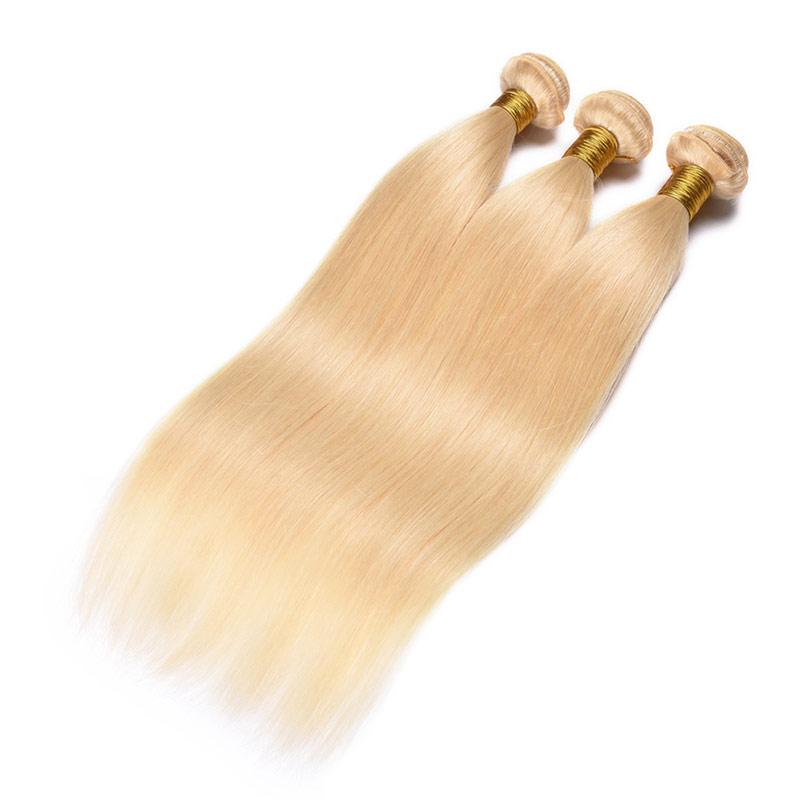 Marchqueen 100% Human Hair 613 Blonde Hair Bundles Brazilian Straight Hair Weave 3 Bundle Deals