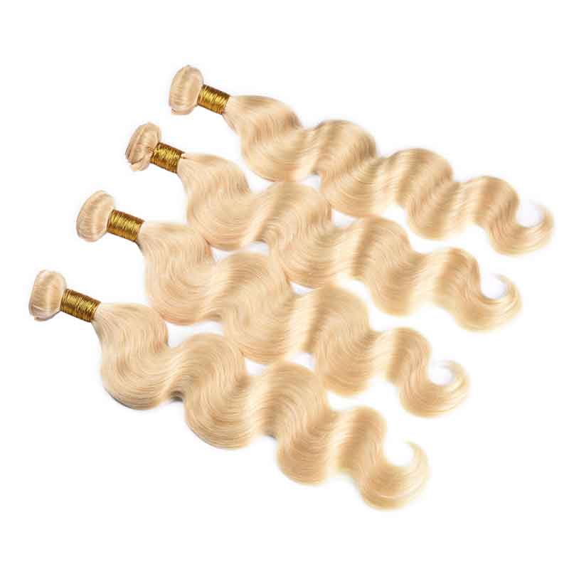 MarchQueen Body Wave 613 Blonde Hair Bundles 100% Human Hair Weaving 10-26in 4pcs/Lot