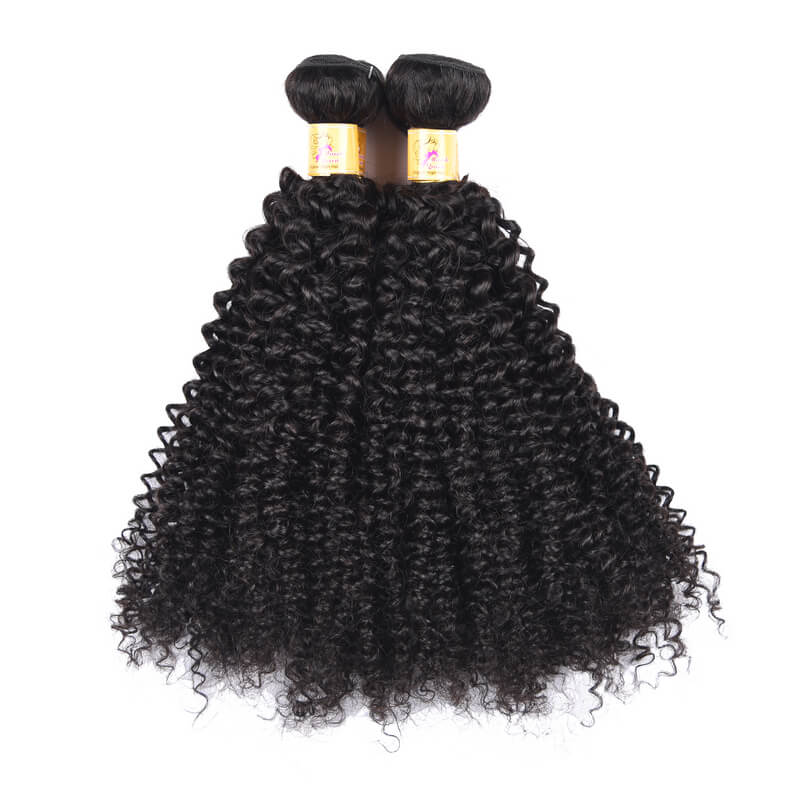 Marchqueen Brazilian Curly Weave Human Hair Virgin Hair Weave 4 Bundles 1b#