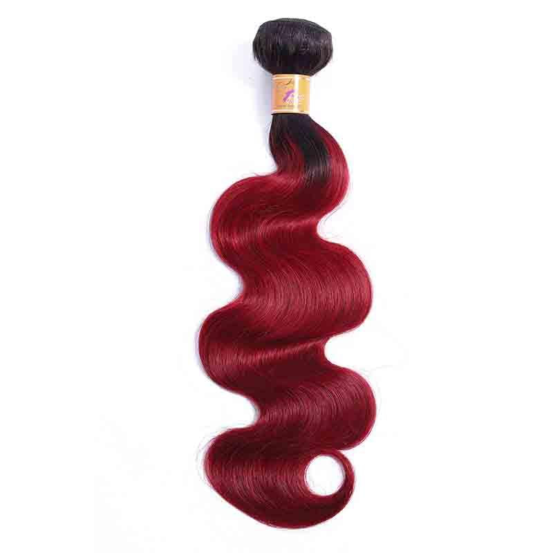 Marchqueen Ombre Human Hair Weave 1B Burgundy Red Hair 3 Bundles Body Wave