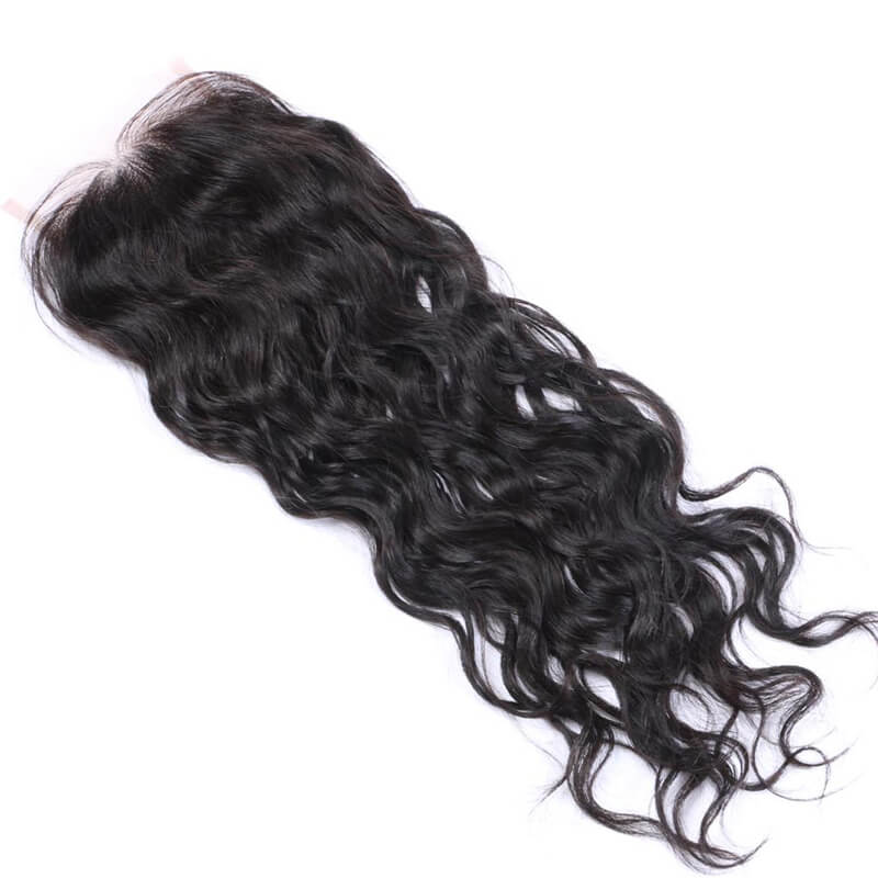 MarchQueen Peruvian Water Wave Virgin Hair 4 Bundles With Closure Human Hair 1b#