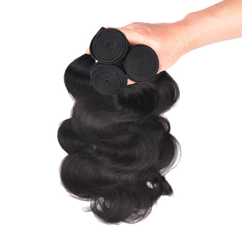 MarchQueen Peruvian Virgin Human Hair Loose Wave 3 Bundle With Lace Closure 1b#