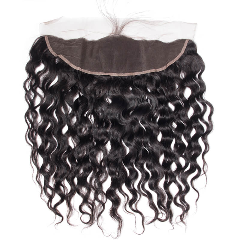 MarchQueen Lace Frontal Closure With Bundles 4pcs Peruvian Water Wave Weave With Frontal