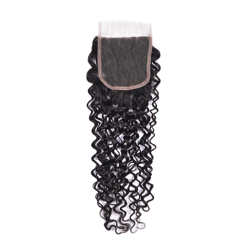 MarchQueen Peruvian Virgin Hair Curly Weave 4 Bundles With Closure 1b# For Sale