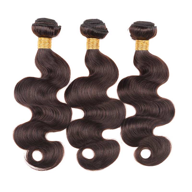 MarchQueen Real Remy Human Hair Body Wave Color #2 Dark Brown Sew In Hair Weaves 3 Bundles