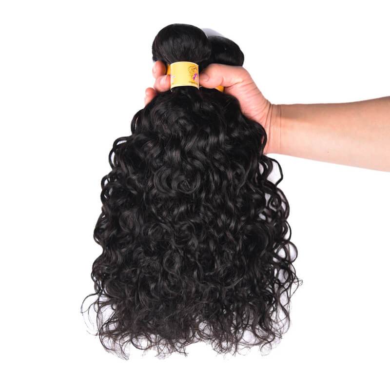 Water Wave Virgin Hair Extension Raw Indian Hair Weave 3 Bundles 1b#