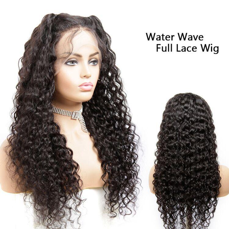MarchQueen Glueless Full Lace Wigs Water Wave Cheap Human Hair Skin Melt Transparent Lace Wig With Natural Hairline