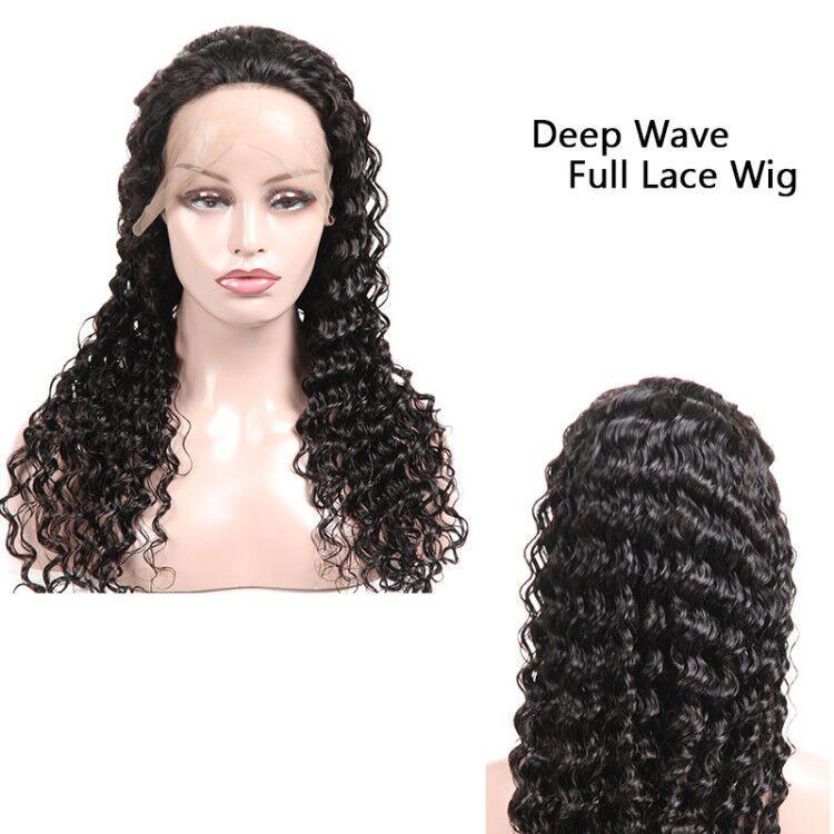 MarchQueen Glueless Full Lace Wigs Deep Wave Cheap Human Hair Skin Melt Transparent Lace Wig With Natural Hairline