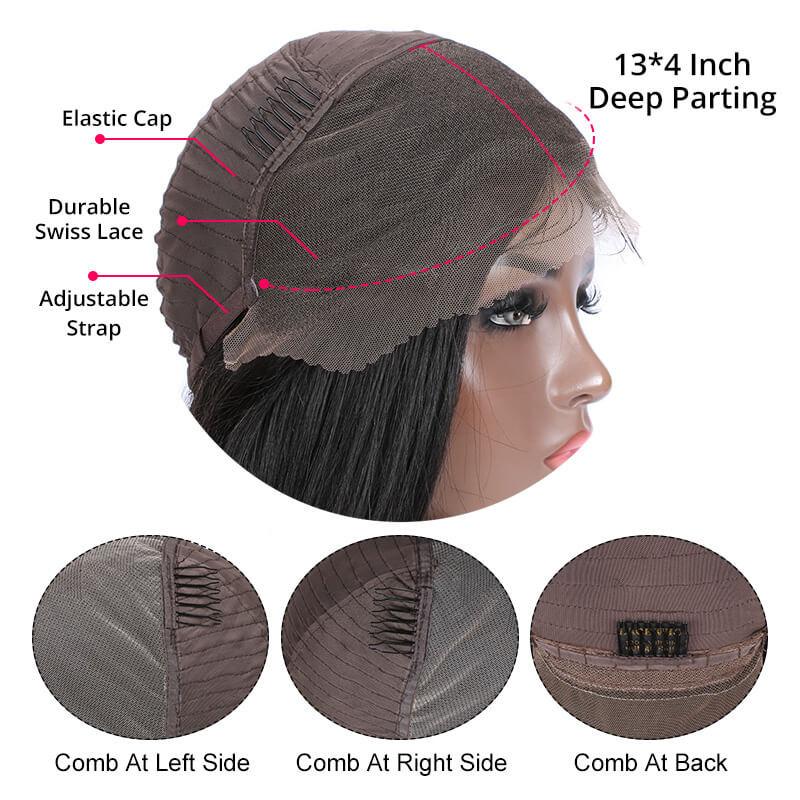 MarchQueen Body Wave Short 13*4 Lace Front Human Hair Wigs 180% Density Bob Hair Styles