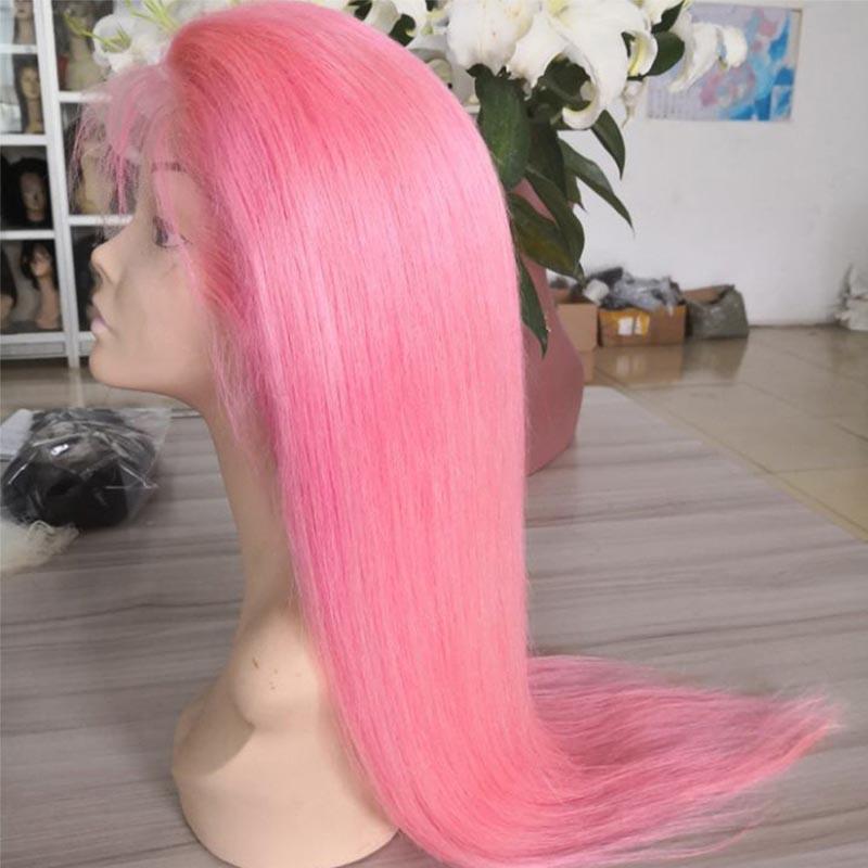 MarchQueen Pink Wigs Human Hair for Women 150% Density Quality Lace Front Huamn Hair Wigs
