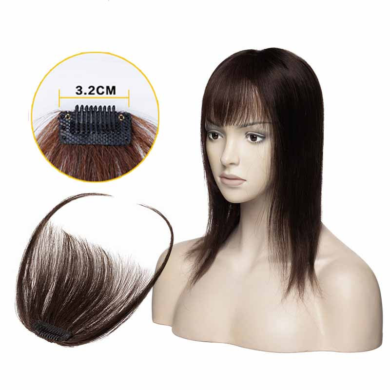 Straight Hair Bangs 100% Real Remy Human Hair Clip In Bangs Invisible Air Bangs