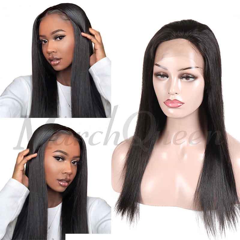 MarchQueen Glueless 13x4 Lace Front Wigs Natural Straight Human Hair Long Wigs With Baby Hair On Sale